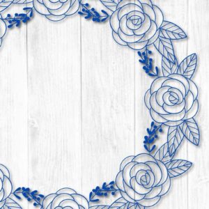 Intra απο ξύλο plywood 3mm-4mm πάχος – Χαρτοκομμένο στεφάνι λουλουδιών για διακόσμηση Δίασταση  20x20 cm INTRAFABR-30826157