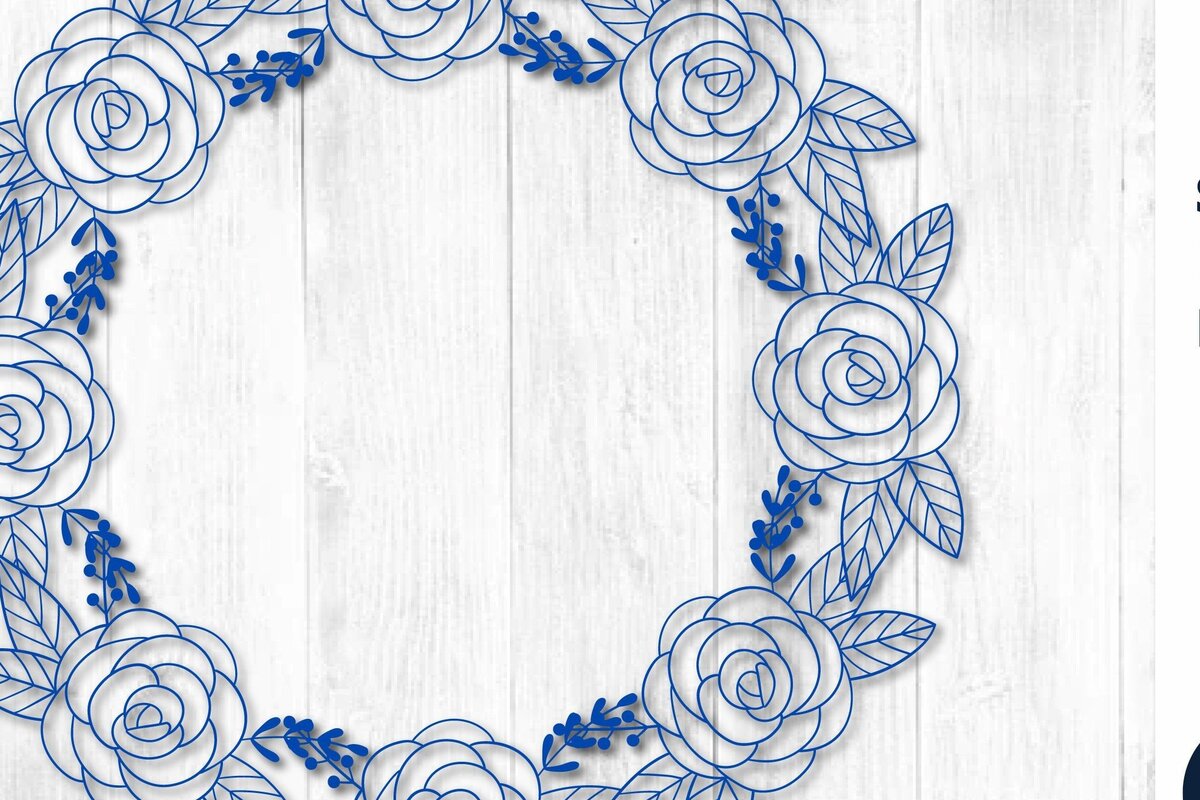 Intra απο ξύλο plywood 3mm-4mm πάχος – Χαρτοκομμένο στεφάνι λουλουδιών για διακόσμηση Δίασταση  20x20 cm INTRAFABR-30826157