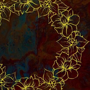 Intra απο ξύλο plywood 3mm-4mm πάχος – Χαρτοκομμένο στεφάνι λουλουδιών για διακόσμηση Δίασταση  20x20 cm INTRAFABR-30827692