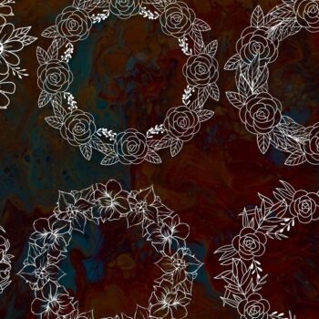 Intra απο ξύλο plywood 3mm-4mm πάχος – Χαρτοκομμένο στεφάνι λουλουδιών για διακόσμηση Δίασταση  20x20 cm INTRAFABR-30830122 - Image 1