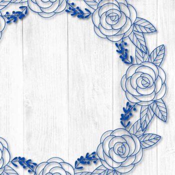 Intra απο ξύλο plywood 3mm-4mm πάχος – Χαρτοκομμένο στεφάνι λουλουδιών για διακόσμηση Δίασταση  20x20 cm INTRAFABR-30830122 - Image 3