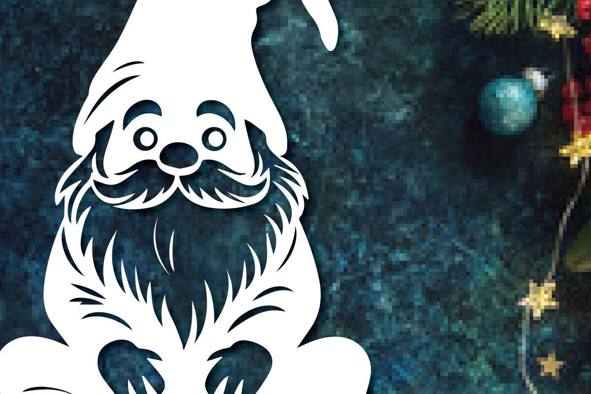 Intra απο ξύλο plywood 3mm-4mm πάχος – Paper Cut Gnome Δίασταση  20x20 cm INTRAFABR-107675071