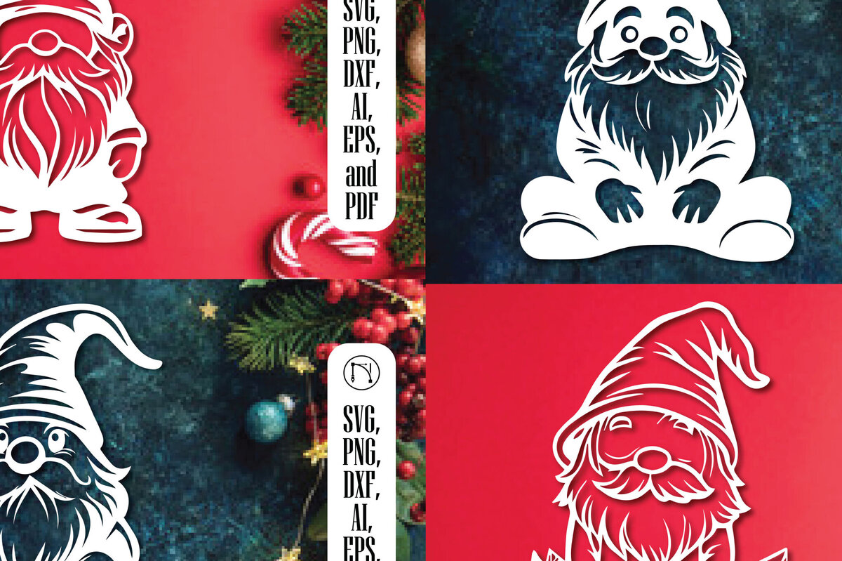 Intra απο ξύλο plywood 3mm-4mm πάχος – Paper Cut Gnome Bundle Δίασταση  20x20 cm INTRAFABR-107675140