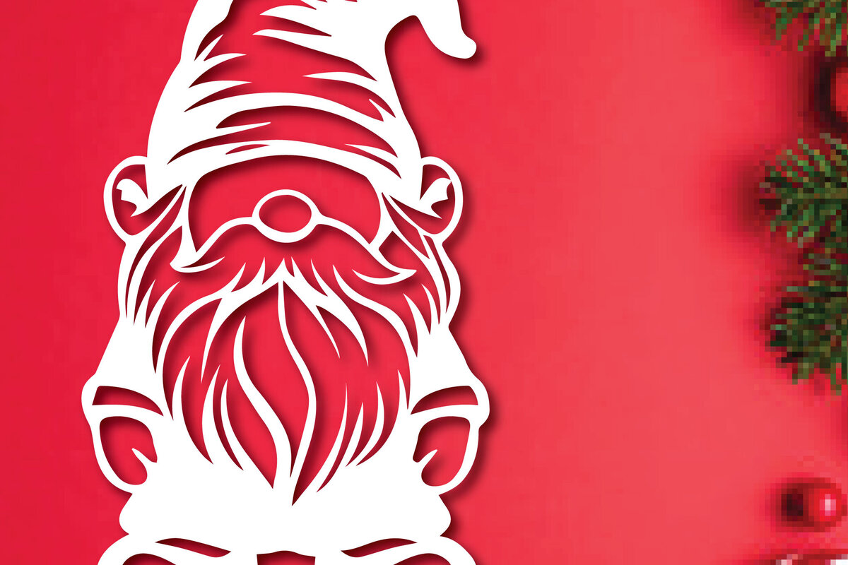 Intra απο ξύλο plywood 3mm-4mm πάχος – Paper Cut Gnome Δίασταση  20x20 cm INTRAFABR-107674577