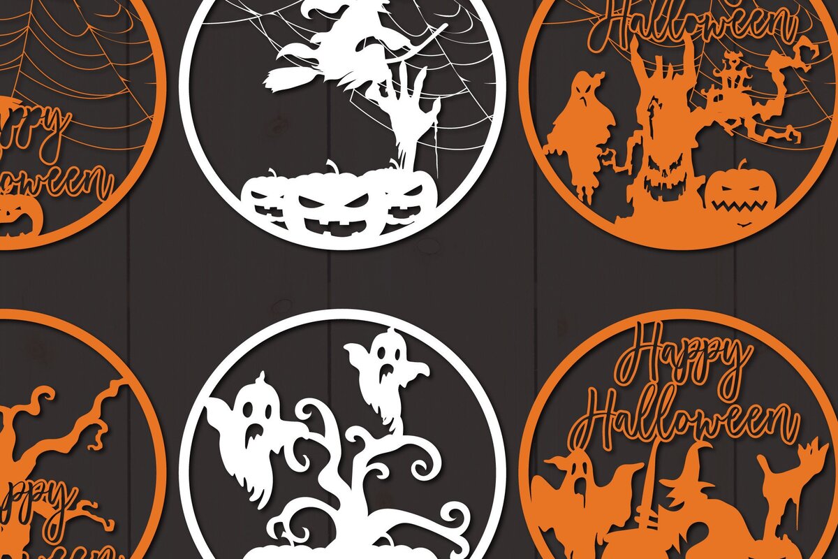 Intra απο ξύλο plywood 3mm-4mm πάχος – Paper Cut Halloween Decor Bundle Δίασταση  20x20 cm INTRAFABR-38397288