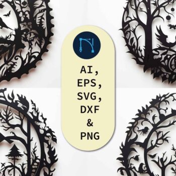 Intra απο ξύλο plywood 3mm-4mm πάχος – Πακέτο Decor Halloween Cut Paper Δίασταση  20x20 cm INTRAFABR-80311397 - Image 1