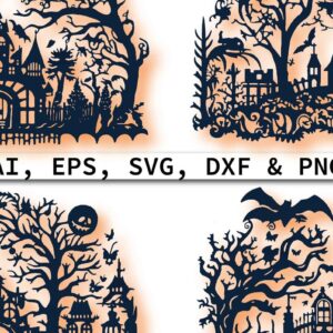 Intra απο ξύλο plywood 3mm-4mm πάχος – Πακέτο Decor Halloween Cut Paper Δίασταση 20x20 cm INTRAFABR-80312056