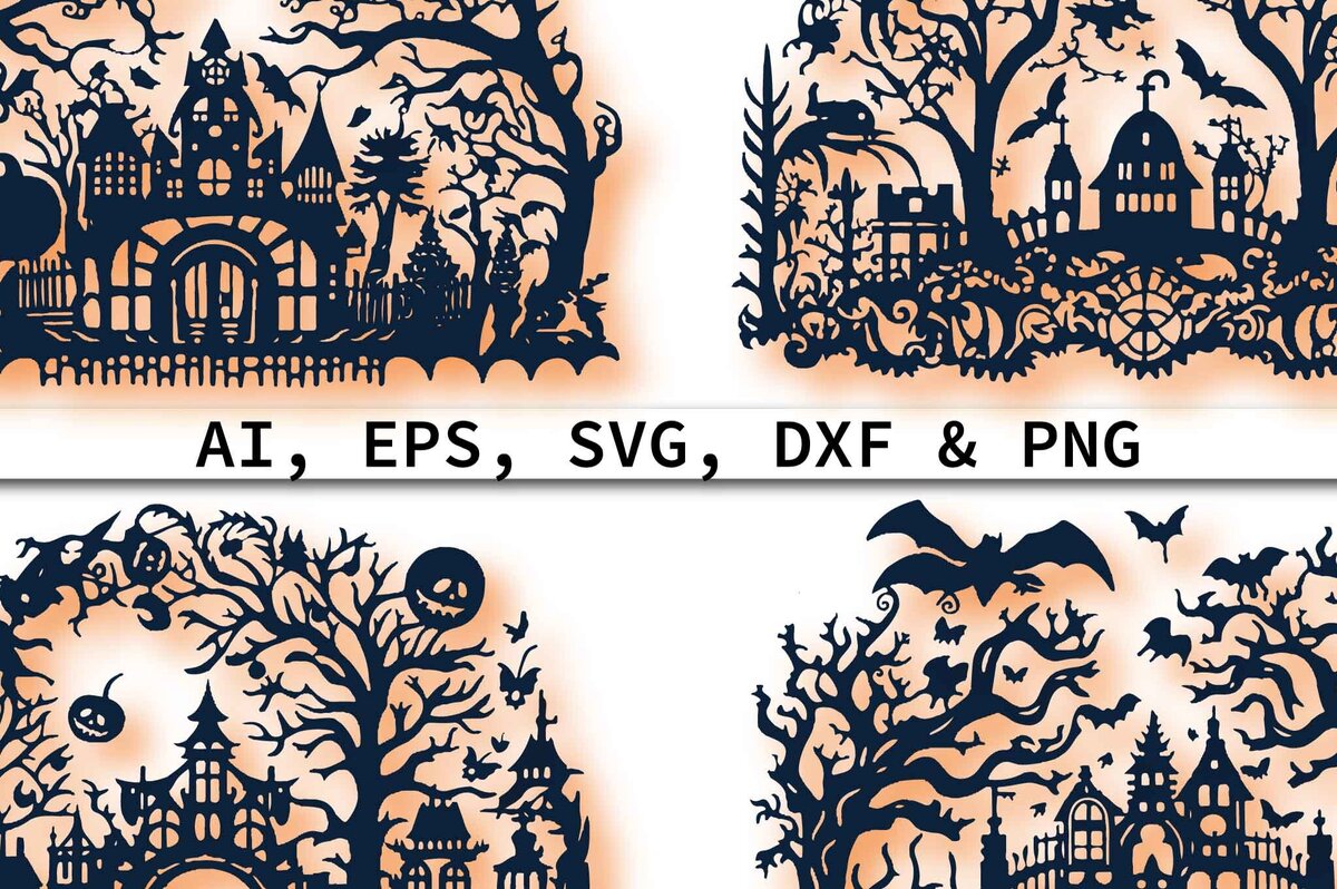 Intra απο ξύλο plywood 3mm-4mm πάχος – Πακέτο Decor Halloween Cut Paper Δίασταση  20x20 cm INTRAFABR-80312056