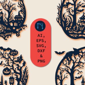 Intra απο ξύλο plywood 3mm-4mm πάχος – Πακέτο Decor Halloween Cut Paper Δίασταση 20x20 cm INTRAFABR-80312720