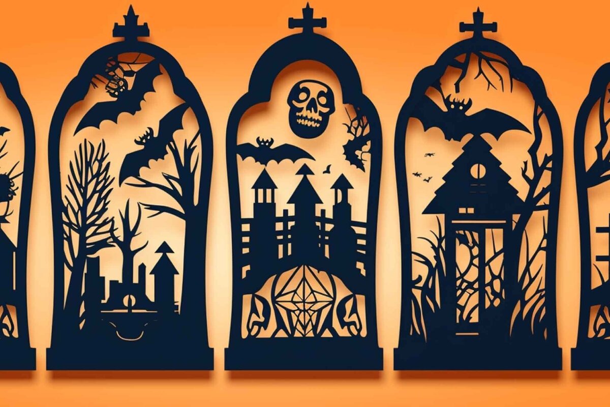 Intra απο ξύλο plywood 3mm-4mm πάχος – Πακέτο Decor Halloween Cut Paper Δίασταση  20x20 cm INTRAFABR-78772359