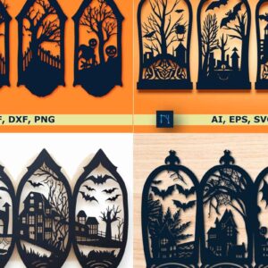 Intra απο ξύλο plywood 3mm-4mm πάχος – Πακέτο για Halloween Decor σε χαρτί Δίασταση  20x20 cm INTRAFABR-78776293