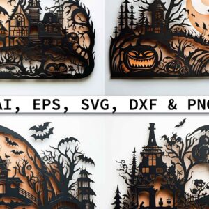 Intra απο ξύλο plywood 3mm-4mm πάχος – Πακέτο Decor Halloween Cut Paper Δίασταση 20x20 cm INTRAFABR-80281612
