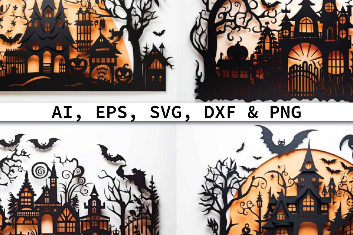 Intra απο ξύλο plywood 3mm-4mm πάχος – Πακέτο Decor Halloween Cut Paper Δίασταση  20x20 cm INTRAFABR-80288807