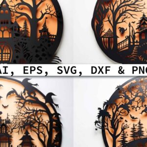 Intra απο ξύλο plywood 3mm-4mm πάχος – Πακέτο Decor Halloween Cut Paper Δίασταση 20x20 cm INTRAFABR-80307586