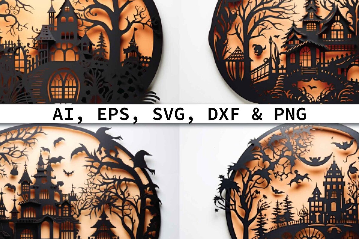 Intra απο ξύλο plywood 3mm-4mm πάχος – Πακέτο Decor Halloween Cut Paper Δίασταση  20x20 cm INTRAFABR-80307586