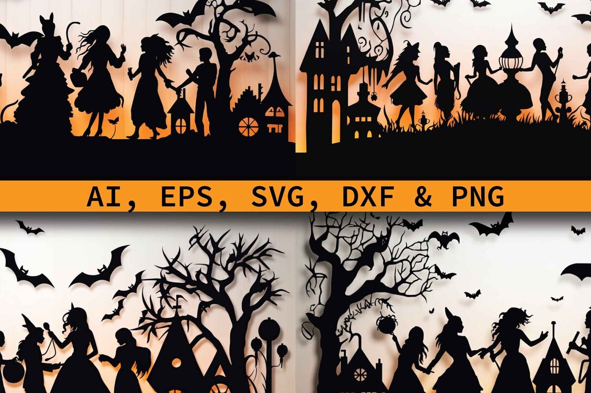 Intra απο ξύλο plywood 3mm-4mm πάχος – Paper Cut Halloween Party Bundle Δίασταση  20x20 cm INTRAFABR-79884354