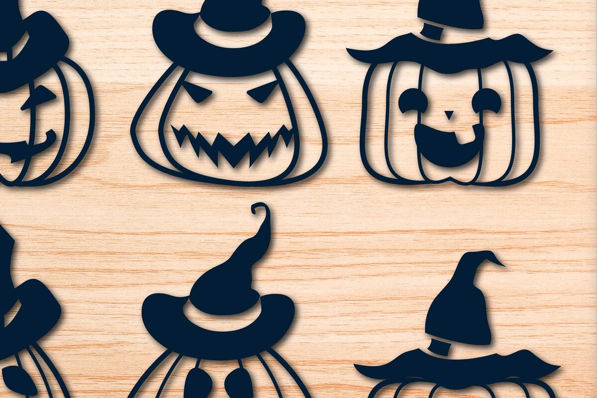 Intra απο ξύλο plywood 3mm-4mm πάχος – Σετ Halloween Pumkin Paper Cut Δίασταση  20x20 cm INTRAFABR-76366756 - Image 1