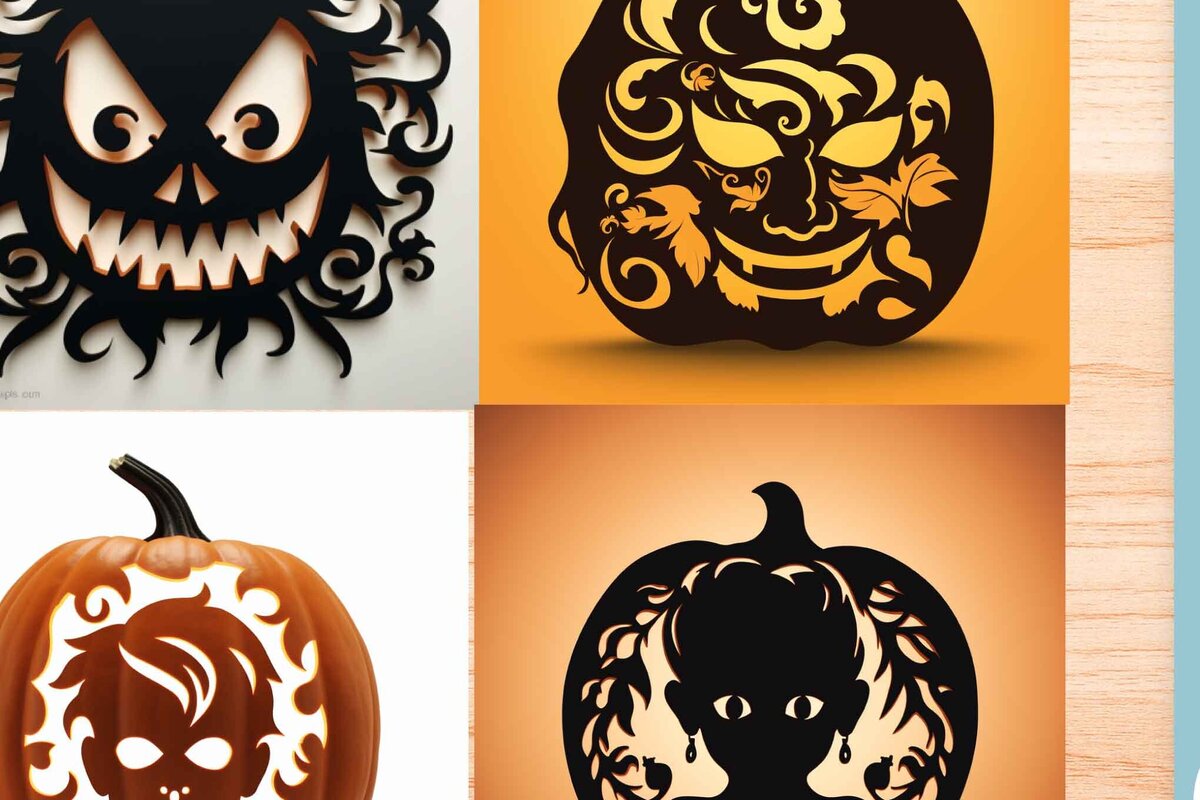 Intra απο ξύλο plywood 3mm-4mm πάχος – Χαρτί κοπής Halloween Pumpkin Face Δίασταση  20x20 cm INTRAFABR-78755651