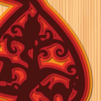 Intra απο ξύλο plywood 3mm-4mm πάχος – Δέσμη από Halloween Pumpkin Paper Cut Δίασταση 20x20 cm INTRAFABR-34690638 - Image 3