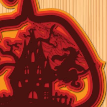 Intra απο ξύλο plywood 3mm-4mm πάχος – Δέσμη από Halloween Pumpkin Paper Cut Δίασταση 20x20 cm INTRAFABR-34690638 - Image 5