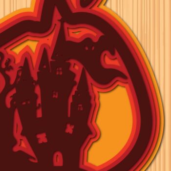 Intra απο ξύλο plywood 3mm-4mm πάχος – Δέσμη από Halloween Pumpkin Paper Cut Δίασταση 20x20 cm INTRAFABR-34690638 - Image 7