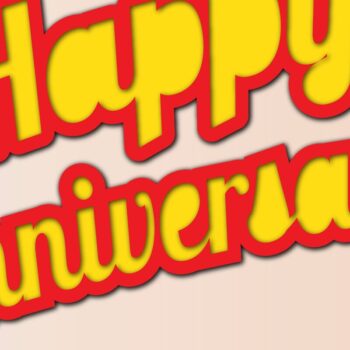 Intra απο ξύλο plywood 3mm-4mm πάχος – Χαρτόκοπη Happy Anniversary Garland Δίασταση  20x20 cm INTRAFABR-44793508 - Image 1