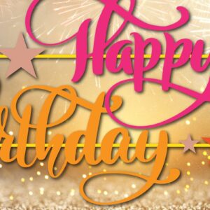 Intra απο ξύλο plywood 3mm-4mm πάχος – Χαρτόκοπο Happy Birthday Garland Δίασταση  20x20 cm INTRAFABR-44705050