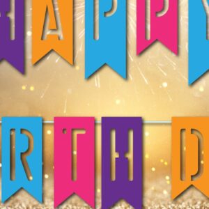 Intra απο ξύλο plywood 3mm-4mm πάχος – Χαρτόκοπο Happy Birthday Garland Δίασταση  20x20 cm INTRAFABR-44702639
