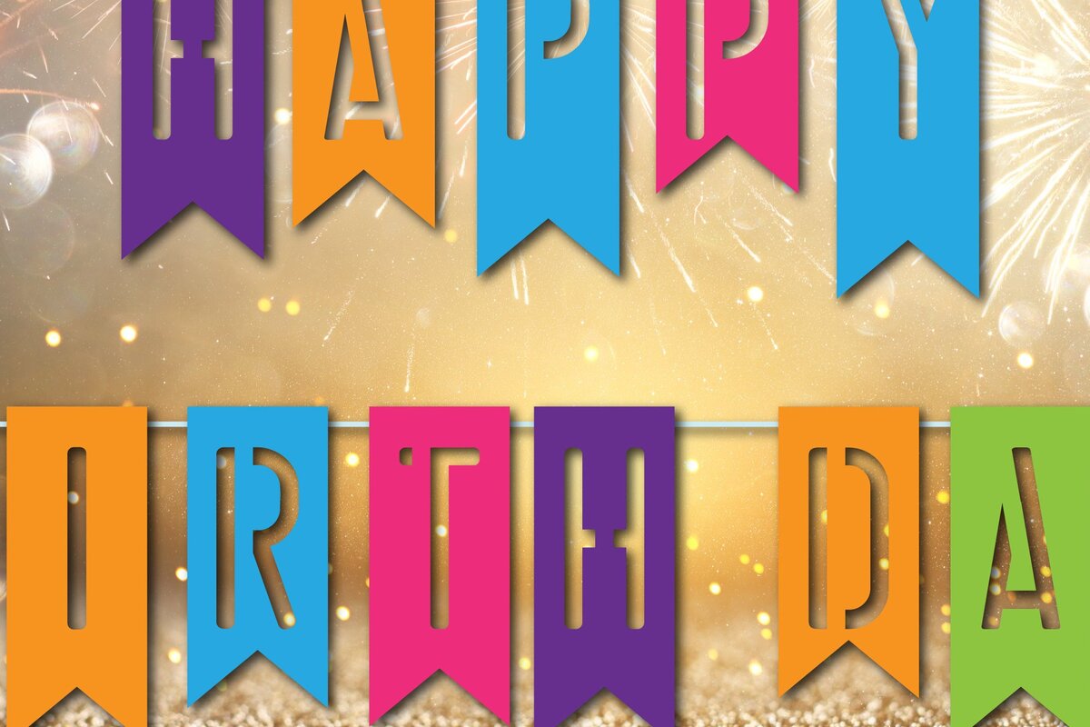 Intra απο ξύλο plywood 3mm-4mm πάχος – Χαρτόκοπο Happy Birthday Garland Δίασταση  20x20 cm INTRAFABR-44702639