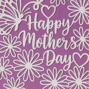 Intra απο ξύλο plywood 3mm-4mm πάχος – Κόψιμο χαρτιού Happy Mother's Day Cut Fil Δίασταση 20x20 cm INTRAFABR-119941314