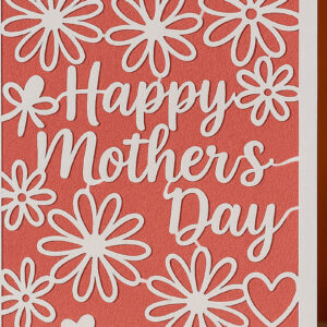 Intra απο ξύλο plywood 3mm-4mm πάχος – Κόψιμο χαρτιού Happy Mother's Day Cut Fil Δίασταση 20x20 cm INTRAFABR-119942789