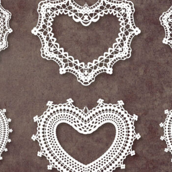 Intra απο ξύλο plywood 3mm-4mm πάχος – Πακέτο Paper Cut Heart Border Δίασταση  20x20 cm INTRAFABR-113905657 - Image 1