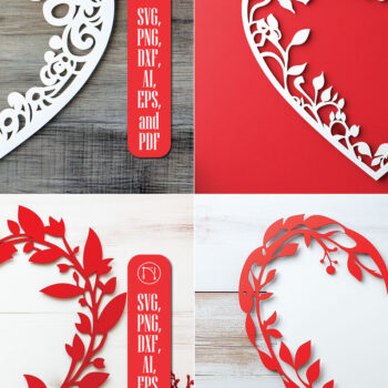 Intra απο ξύλο plywood 3mm-4mm πάχος – Πακέτο Paper Cut Heart Border Δίασταση  20x20 cm INTRAFABR-112913131 - Image 1