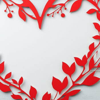 Intra απο ξύλο plywood 3mm-4mm πάχος – Paper Cut Heart Border Δίασταση  20x20 cm INTRAFABR-112911115 - Image 1