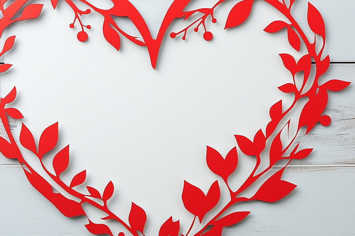 Intra απο ξύλο plywood 3mm-4mm πάχος – Paper Cut Heart Border Δίασταση  20x20 cm INTRAFABR-112911115