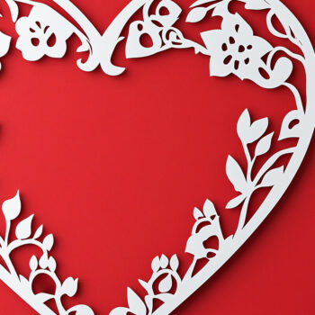 Intra απο ξύλο plywood 3mm-4mm πάχος – Paper Cut Heart Border Δίασταση  20x20 cm INTRAFABR-112912947 - Image 1