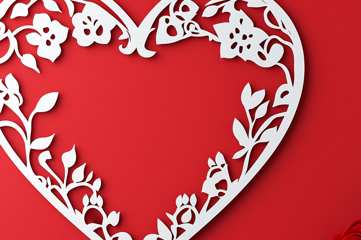 Intra απο ξύλο plywood 3mm-4mm πάχος – Paper Cut Heart Border Δίασταση  20x20 cm INTRAFABR-112912947