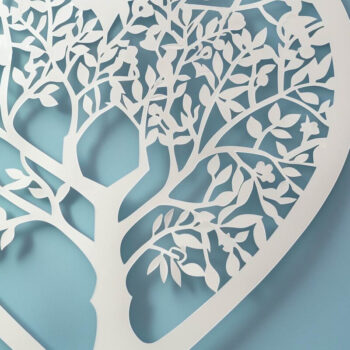 Intra απο ξύλο plywood 3mm-4mm πάχος – Paper Cut Heart Shape Tree Δίασταση 20x20 cm INTRAFABR-100466735 - Image 1