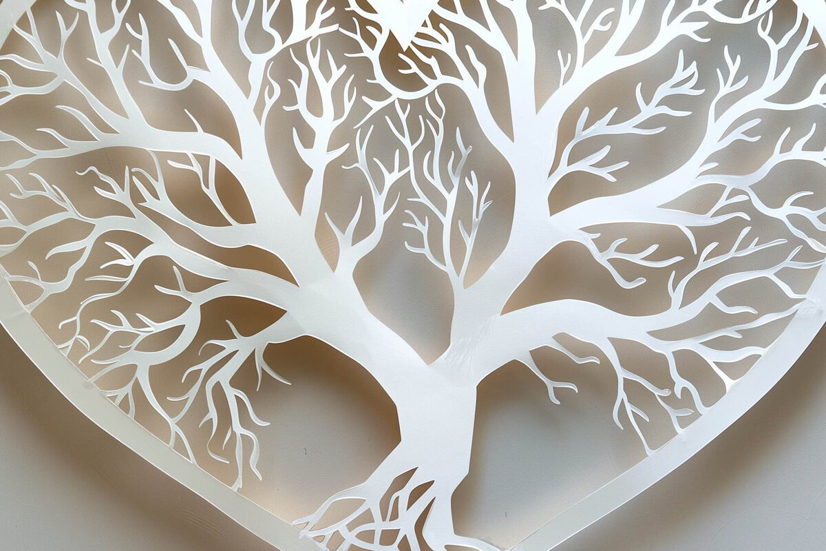 Intra απο ξύλο plywood 3mm-4mm πάχος – Paper Cut Heart Shape Tree Δίασταση  20x20 cm INTRAFABR-100508995