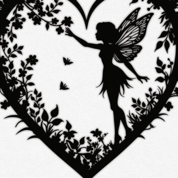 Intra απο ξύλο plywood 3mm-4mm πάχος – Χαρτί κομμένη καρδιά με δέσμη Fairy Δίασταση 20x20 cm INTRAFABR-112528538 - Image 2