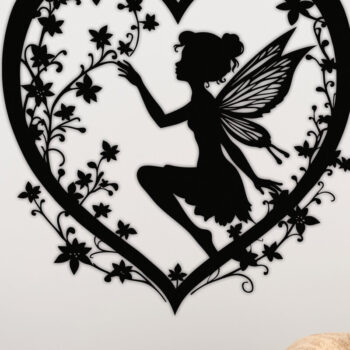 Intra απο ξύλο plywood 3mm-4mm πάχος – Χαρτί κομμένη καρδιά με δέσμη Fairy Δίασταση 20x20 cm INTRAFABR-112528538 - Image 5