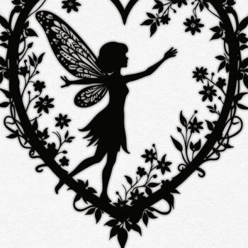 Intra απο ξύλο plywood 3mm-4mm πάχος – Χαρτί κομμένη καρδιά με δέσμη Fairy Δίασταση 20x20 cm INTRAFABR-112528538 - Image 9