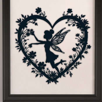 Intra απο ξύλο plywood 3mm-4mm πάχος – Paper Cut Heart with Fairy Bundle 4 Δίασταση 20x20 cm INTRAFABR-112593001 - Image 2