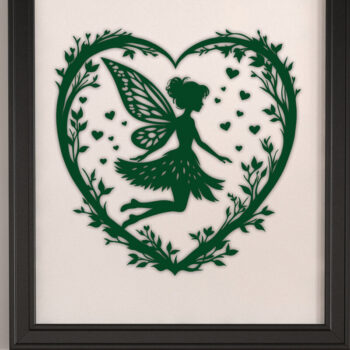 Intra απο ξύλο plywood 3mm-4mm πάχος – Paper Cut Heart with Fairy Bundle 5 Δίασταση 20x20 cm INTRAFABR-112593148 - Image 2