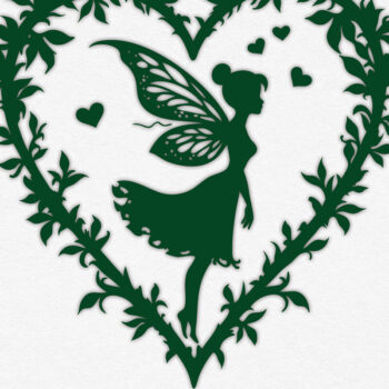 Intra απο ξύλο plywood 3mm-4mm πάχος – Paper Cut Heart with Fairy Bundle 5 Δίασταση 20x20 cm INTRAFABR-112593148 - Image 3