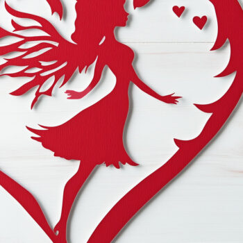 Intra απο ξύλο plywood 3mm-4mm πάχος – Χαρτί κομμένη καρδιά με δέσμη Fairy Δίασταση  20x20 cm INTRAFABR-112031028 - Image 4