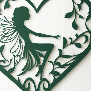 Intra απο ξύλο plywood 3mm-4mm πάχος – Paper Cut Heart with Fairy Δίασταση  20x20 cm INTRAFABR-112016935 - Image 1