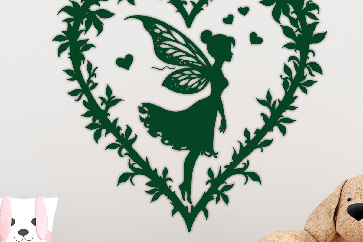 Intra απο ξύλο plywood 3mm-4mm πάχος – Χαρτί κομμένη καρδιά με  Fairy 13 Δίασταση  20x20 cm INTRAFABR-113110031