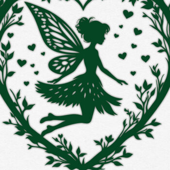 Intra απο ξύλο plywood 3mm-4mm πάχος – Χαρτί κομμένη καρδιά με  Fairy 14 Δίασταση  20x20 cm INTRAFABR-113110082 - Image 1