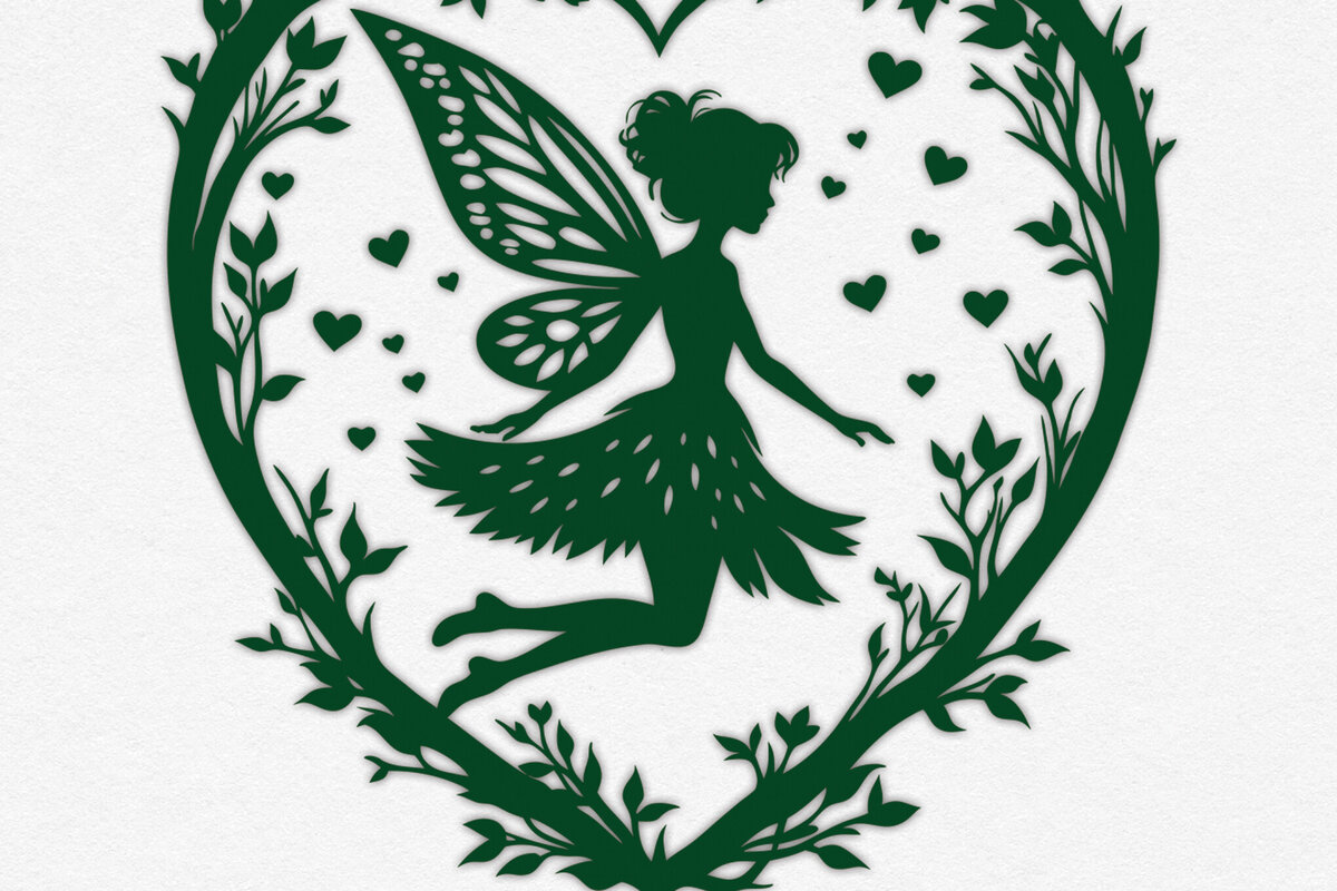 Intra απο ξύλο plywood 3mm-4mm πάχος – Χαρτί κομμένη καρδιά με  Fairy 14 Δίασταση  20x20 cm INTRAFABR-113110082